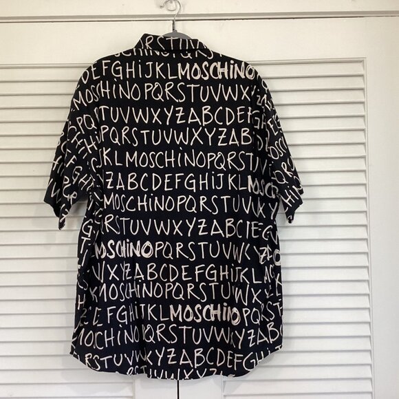 Moschino Jeans Alphabet Print Mens Shirt XXL Y2k Iconic 2000's Vintage - Picture 2 of 10